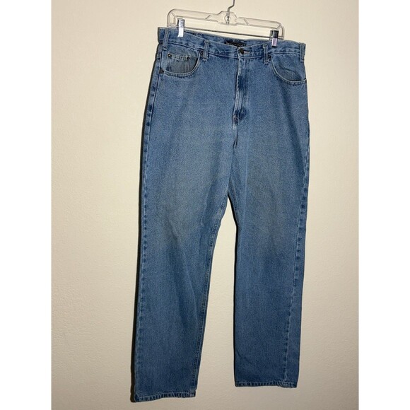 REAL RANCH Jeans Mens 37x34 (Tag 38x36) Blue Light Wash Reg fit Straight‎ Leg - Picture 1 of 10
